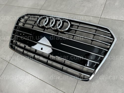 Решітка радіатора Audi A7 2014-2017 чорна з хромом артикул 8611