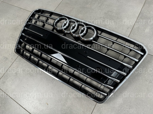 Решітка радіатора Audi A7 2010-2014 чорна з хромом артикул 8610