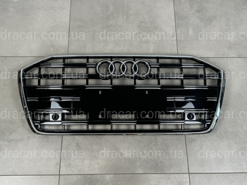 Решітка радіатора Audi A6 C8 рестайлінг для 2018+ чорна з хромом артикул 8617