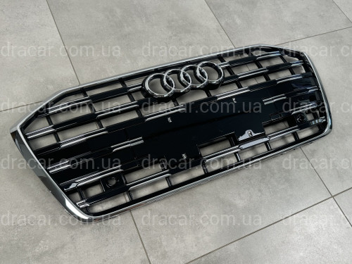 Решітка радіатора Audi A6 C8 рестайлінг для 2018+ чорна з хромом артикул 8617