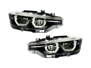 Фари  FULL LED BLACK LCI для BMW 3 series F30 F31 2015-2018 2шт. комплектні з блоками, ЛЕД В ЛЕД