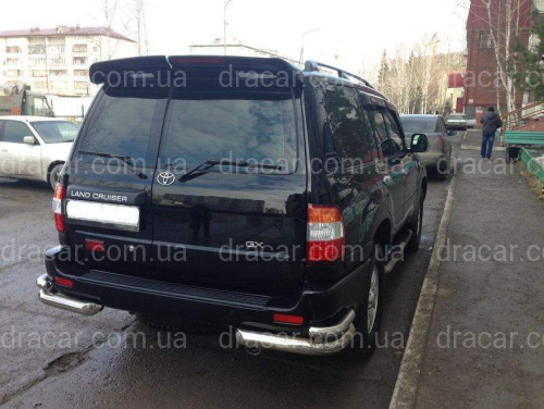 Спойлер козирок Toyota Land Cruiser 105 1998-2007 распашонка 2 двери ABS пластик, чорний глянець артикул 8643