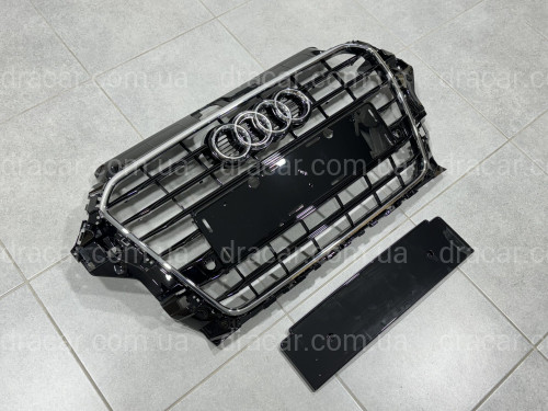 Решітка радіатора для Audi A3 2012-2016 чорна з хромом артикул 8703