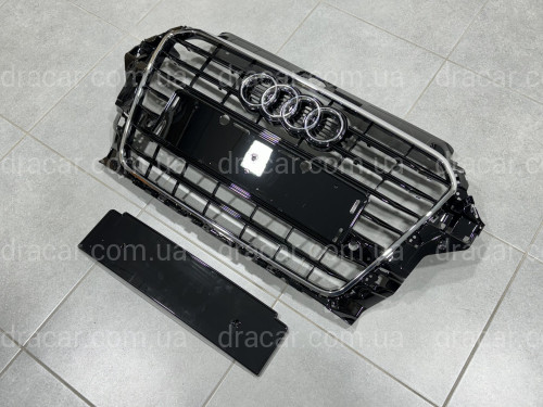 Решітка радіатора для Audi A3 2012-2016 чорна з хромом артикул 8703