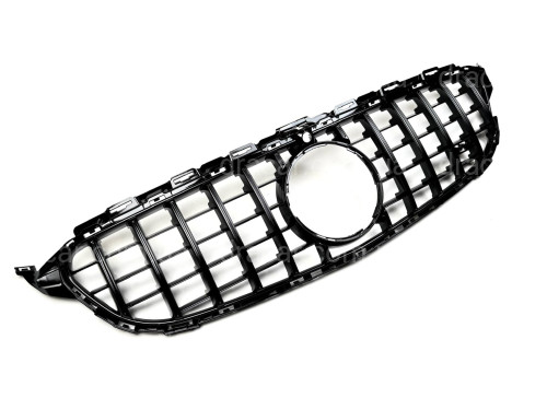 Решітка радіатора GT BLACK Mercedes C-Class W205 2014-2018 ПІД КАМЕРУ артикул 8780