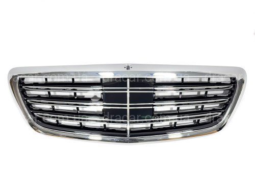 Решітка радіатора під радар CHROME ДЛЯ AMG для Mercedes-Benz S-class W222 2013-2020 артикул 8809