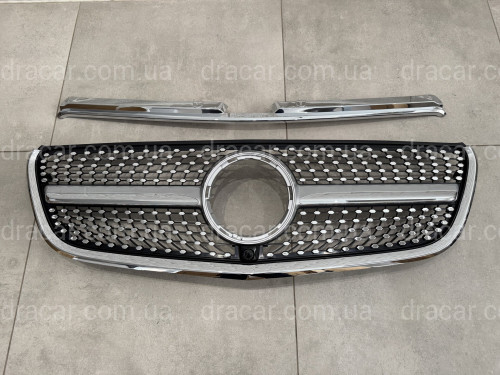Решітка радіатора DIAMOND SILVER Mercedes Benz Vito W447 2014-2019 артикул 8821