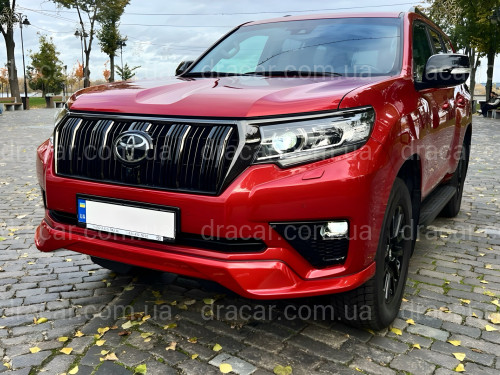 Спідниця обвіс переднього бампера ONYX BLACK Toyota Land Cruiser Prado 150 2018-2023 колір чорний 202 артикул 8889
