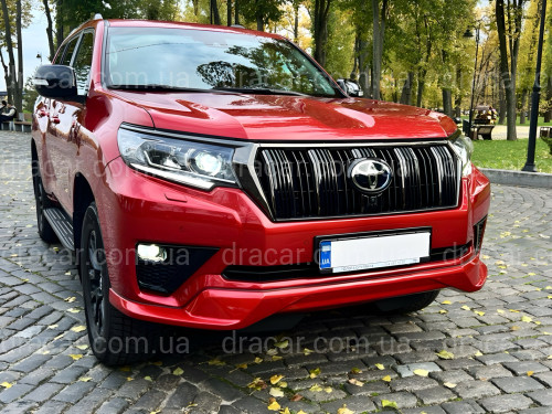 Спідниця обвіс переднього бампера ONYX BLACK Toyota Land Cruiser Prado 150 2018-2023 колір чорний 202 артикул 8889