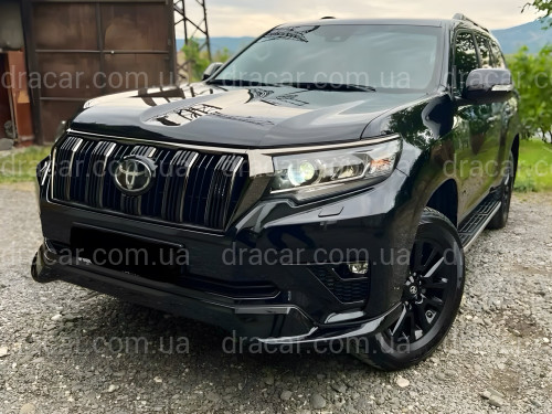 Обвіс ONYX BLACK Toyota Land Cruiser Prado 150 2018-2023 колір чорний 202, спідниця передня, задня, накладки птф артикул 8888