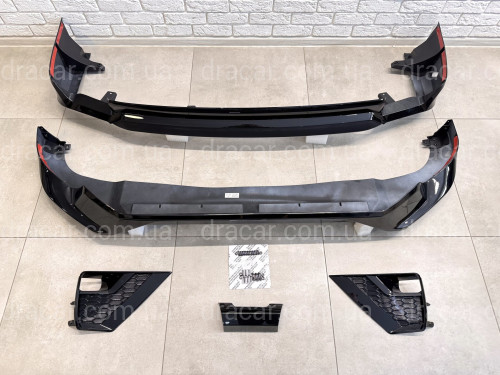 Обвіс ONYX BLACK Toyota Land Cruiser Prado 150 2018-2023 колір чорний 202, спідниця передня, задня, накладки птф артикул 8888