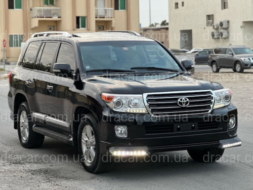 Обвіс переднього бампера Urban Sport з діодами Land Cruiser 200 рестайлінг 2012+, колір чорний 202 артикул 3764