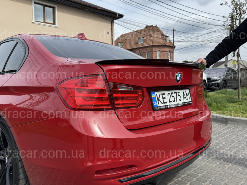 Спойлер лип стиль M4 для BMW 3 series F30 2012-2018 ABS пластик, чорний глянець артикул 8927