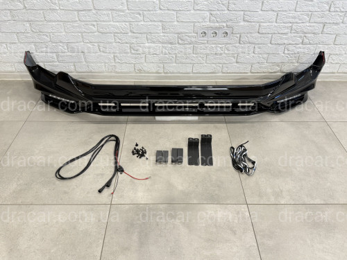 Спідниця переднього бампера TRD Toyota Land Cruiser Prado 150 2018-2023 колір чорний артикул 6099