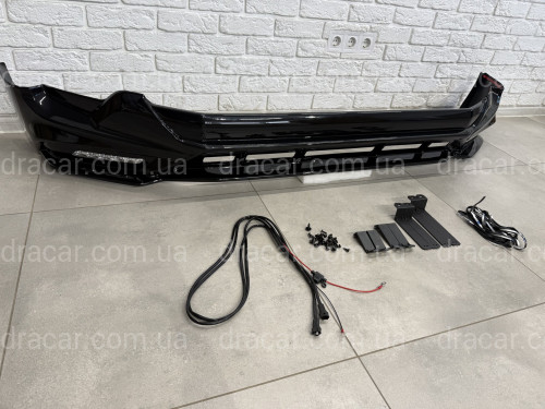 Спідниця переднього бампера TRD Toyota Land Cruiser Prado 150 2018-2023 колір чорний артикул 6099