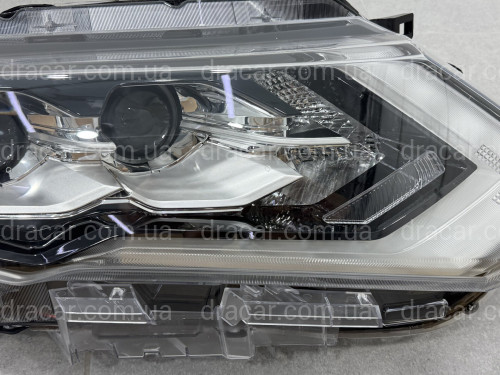 Права фара Full LED 2 лінзи ХРОМ для Nissan Rogue 32 2017-2020 артикул 9012