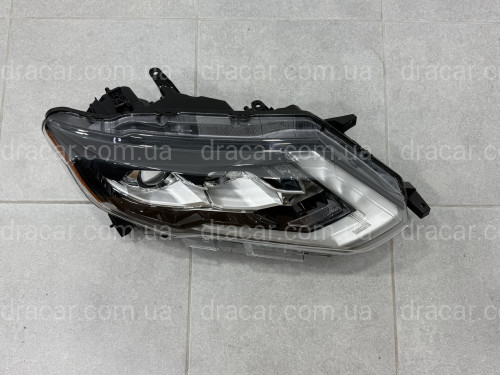 Права фара Full LED 2 лінзи ХРОМ для Nissan Rogue 32 2017-2020 артикул 9012
