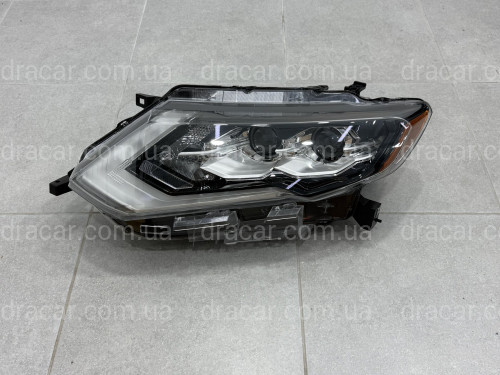 Ліва фара Full LED 2 лінзи ХРОМ для Nissan Rogue 32 2017-2020 артикул 9011