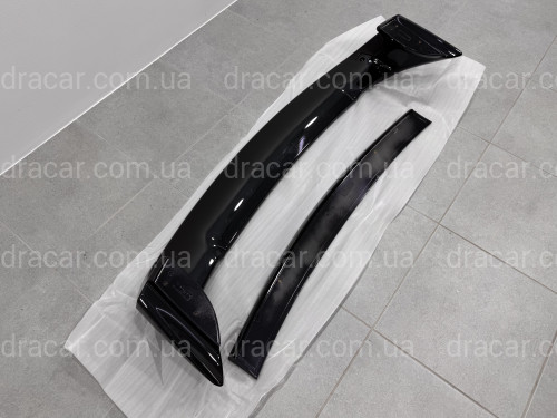 Спойлер високий Mugen RR Honda Civic 4D 2007-2011 ABS пластик, колір чорний глянець артикул 5318