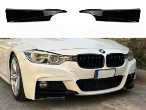 Накладки ікла переднього бампера M performance BMW 3 series F30 F31 2012-2018 абс пластик, чорний глянець