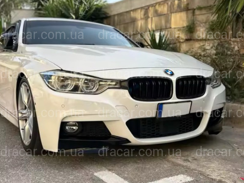 Накладки ікла переднього бампера M performance BMW 3 series F30 F31 2012-2018 абс пластик, чорний глянець артикул 5409