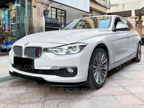Накладка губа переднього бампера BMW 3 series F30 F31 2012-2018 абс пластик, чорний глянець артикул 1905
