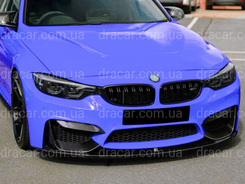 Спідниця переднього бампера BMW M4 F81 F82 F83 абс пластик, чорний глянець артикул 4496
