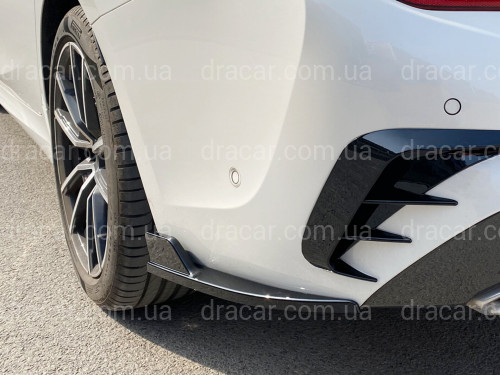 Леза куточки заднього бампера M-Performance BMW 3 series G20 2018-2022, 2шт. чорний глянець артикул 6752