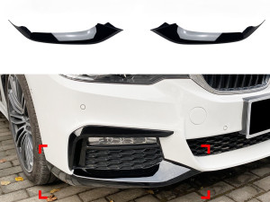 Ікла переднього бампера M performance BMW 5 series G30 G31 2016-2020 ABS пластик, чорний глянець