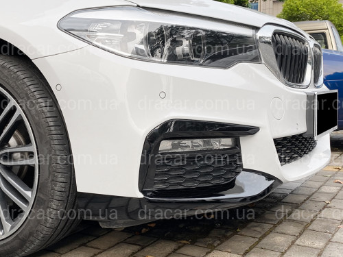 Ікла переднього бампера M performance BMW 5 series G30 G31 2016-2020 ABS пластик, чорний глянець артикул 5334