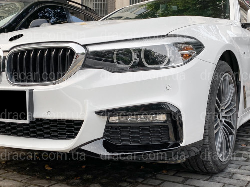 Ікла переднього бампера M performance BMW 5 series G30 G31 2016-2020 ABS пластик, чорний глянець артикул 5334