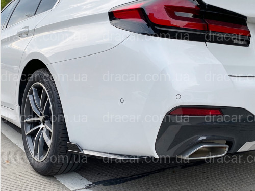 Леза накладки заднього бампера M-Performance BMW 5 series G30 2017-2023 2шт. ABS пластик, чорний глянець артикул 718
