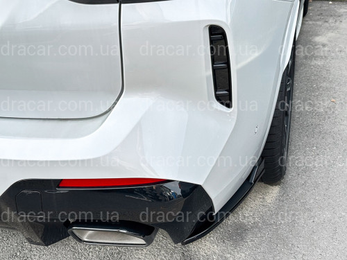Леза накладки заднього бампера M-Performance BMW X3 G01 LCI 2022-2024 2шт. ABS пластик, чорний глянець артикул 6084