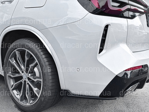 Леза накладки заднього бампера M-Performance BMW X3 G01 LCI 2022-2024 2шт. ABS пластик, чорний глянець артикул 6084