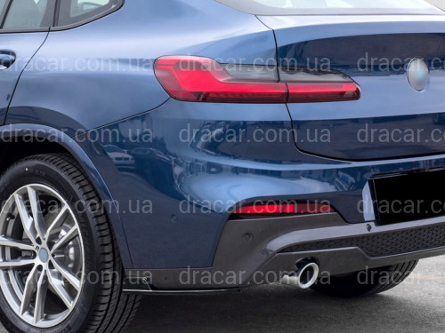 Леза накладки заднього бампера M-Performance BMW X4 G02 2018-2022 2шт. ABS пластик, чорний глянець артикул 5767