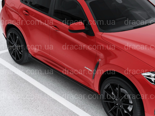 Леза під пороги M-Perfomance BMW X6 F16 2шт. ABS пластик, чорний глянець артикул 2312
