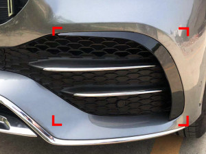 Накладки бампера AMG line для Mercedes GLE-Class W167 C167 2019-2023 2шт. ABS пластик, колір чорний глянець
