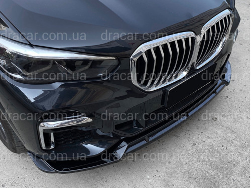 Спідниця переднього бампера M-Perfomance для BMW X5 G05 2019-2022 ABS пластик, чорний глянець артикул 6079