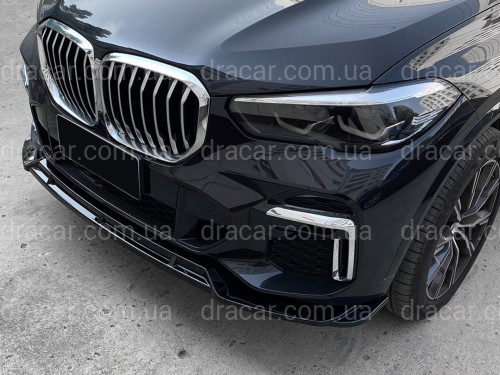 Спідниця переднього бампера M-Perfomance для BMW X5 G05 2019-2022 ABS пластик, чорний глянець артикул 6079