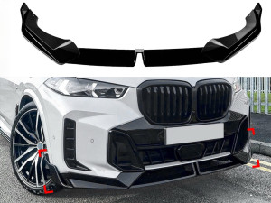 Спідниця переднього бампера M-Perfomance для BMW X5 G05 LCI 2022+ ABS пластик, чорний глянець