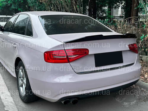 Спойлер ліп стиль PSM для Audi A4 B8 2008-2016 ABS пластик, колір чорний глянець артикул 9112