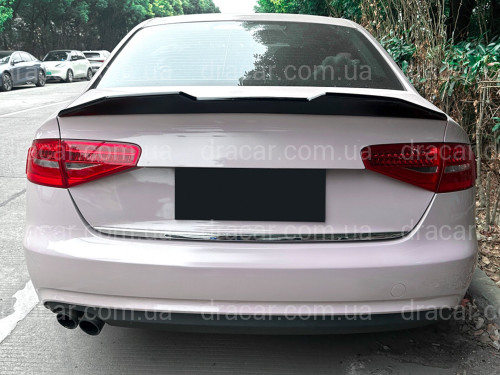 Спойлер ліп стиль PSM для Audi A4 B8 2008-2016 ABS пластик, колір чорний глянець артикул 9112
