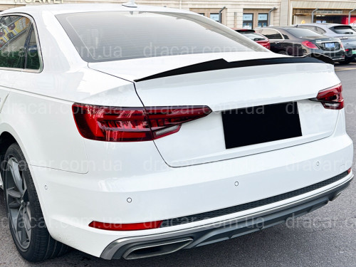 Спойлер ліп стиль M4 для Audi A4 B9 2015-2023 ABS пластик, колір чорний глянець артикул 9114