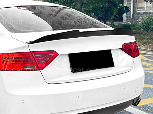 Спойлер лип стиль PSM для Audi A5 8T 4D 2007-2016 ABS пластик, колір чорний глянець артикул 9116