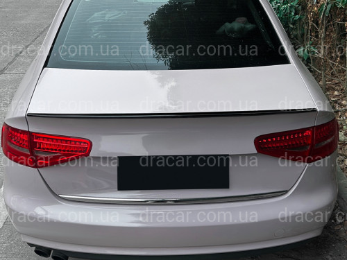 Спойлер ліп стиль S4 для Audi A4 B8 2008-2016 ABS пластик, колір чорний глянець артикул 9111