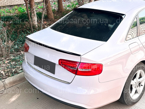 Спойлер ліп стиль M4 для Audi A4 B8 2008-2016 ABS пластик, колір чорний глянець артикул 9110