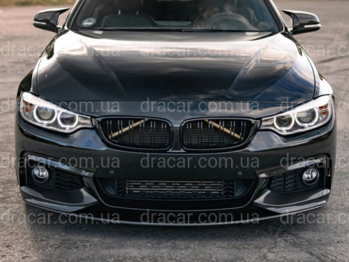 Спідниця переднього бампера M performance BMW 4 series F32 F33 F36 2013-2020 ABS пластик, чорний глянець артикул 4503