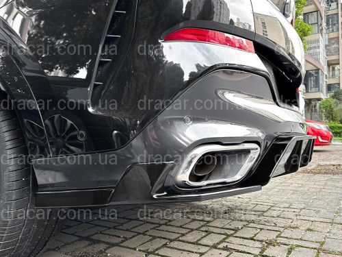 Спідниця накладка бампера заднього M Performance BMW X6 G06 2019+ ABS пластик, колір чорний глянець артикул 9134