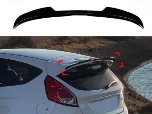 Спойлер на кришку багажника Ford Fiesta MK6 2008-2017 ABS пластик, колір чорний глянець