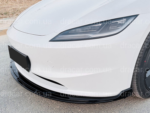 Накладка переднього бампера для Tesla Model 3 2025- ABS пластик, колір чорний глянець артикул 9104